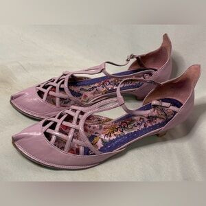 Irregular Choice “Linda” Lattice Kitten Heels